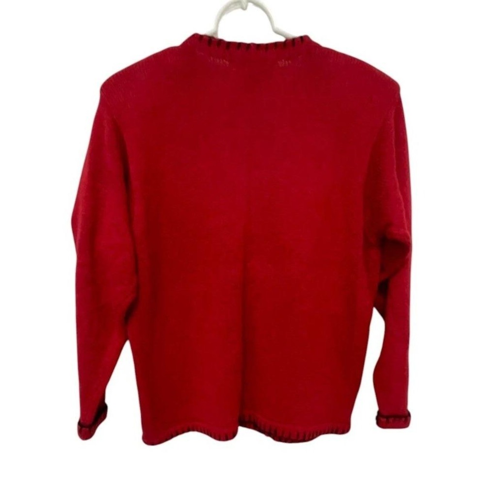 Victoria Harbour Red Knit Button Front Christmas Cardigan Sweater Womens‎ Size S - Picture 3 of 7